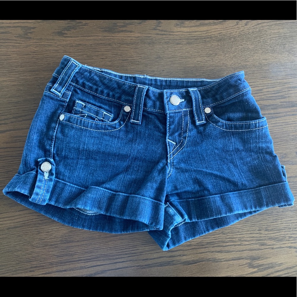 True Religion Swarovski crystal jean shorts sz 26